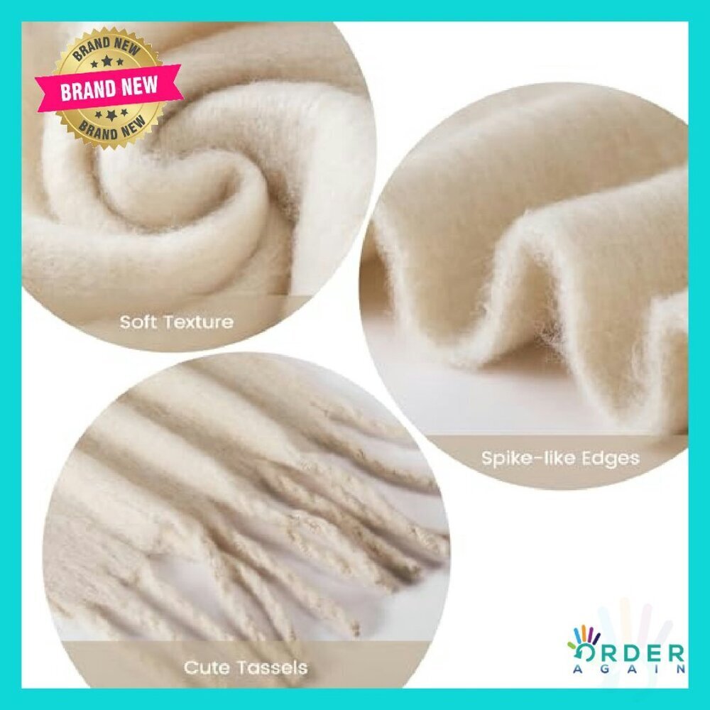 Oversized Winter Scarf Luxurious Cashmere Feel Soft Warm Elegant Chic Accessory - Picture 4 of 8